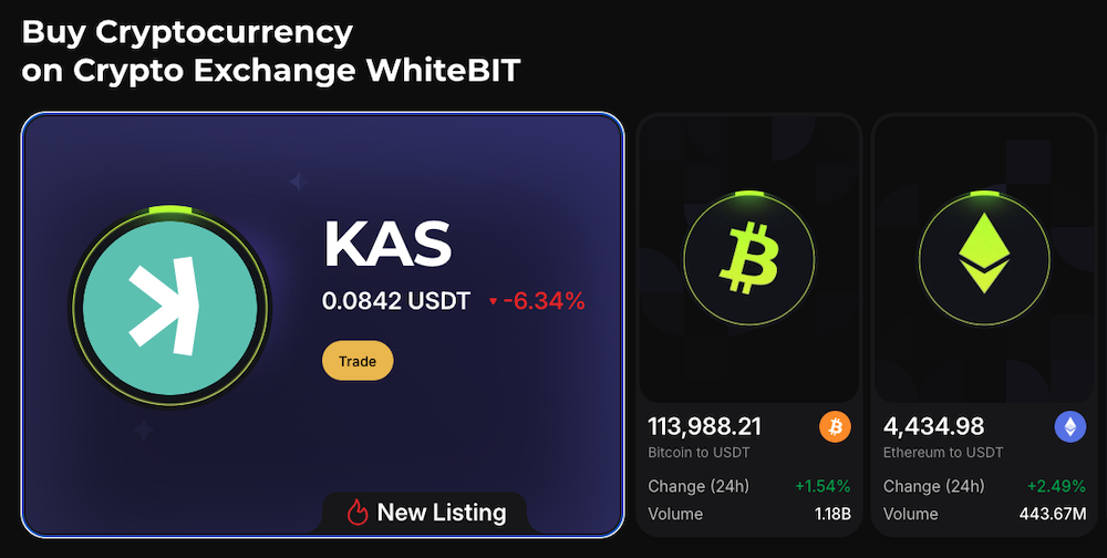 Kaspa Resmi Terdaftar di WhiteBit Exchange!